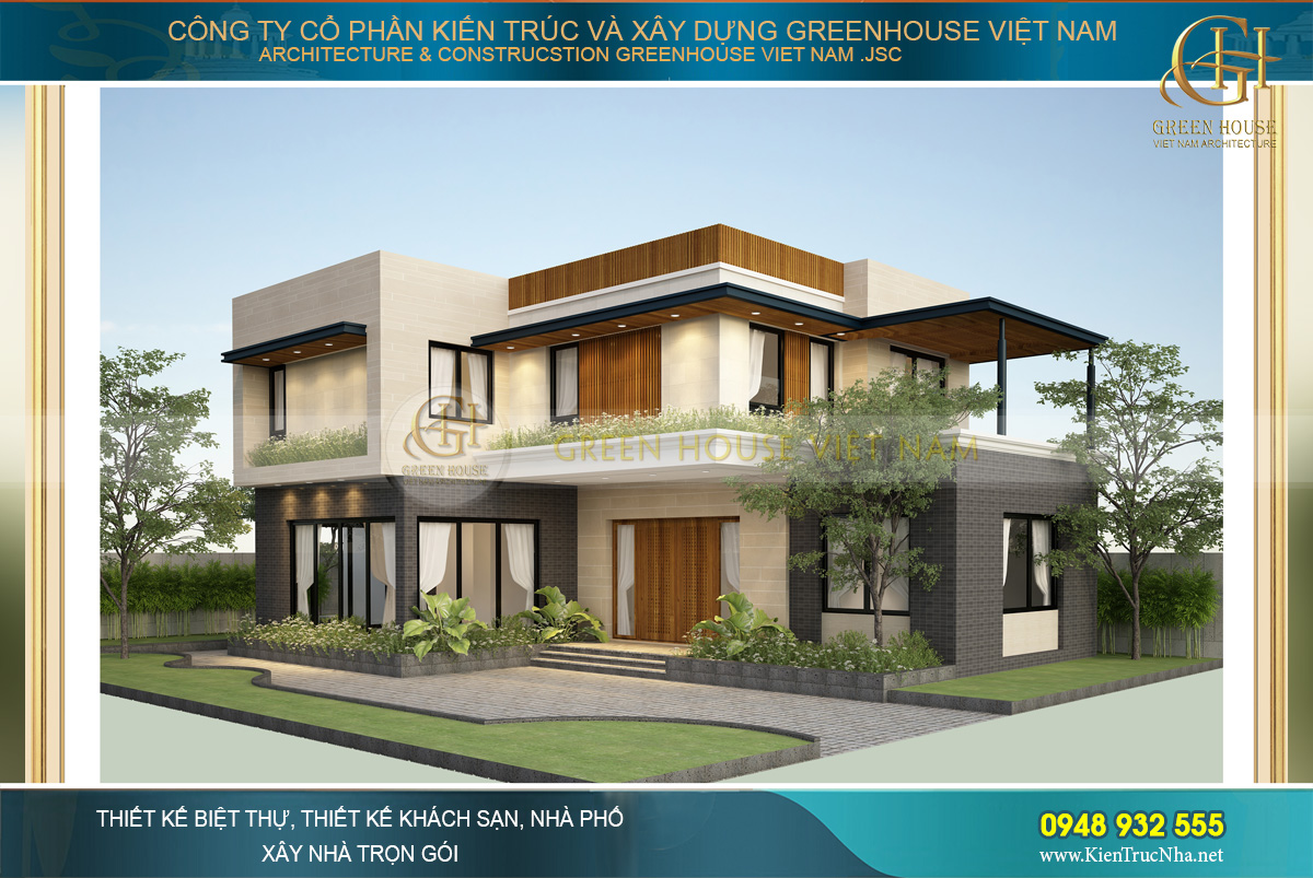 Dự án thiết kế biệt thự 2 tầng phong cách hiện đại - CĐT Chị Ly