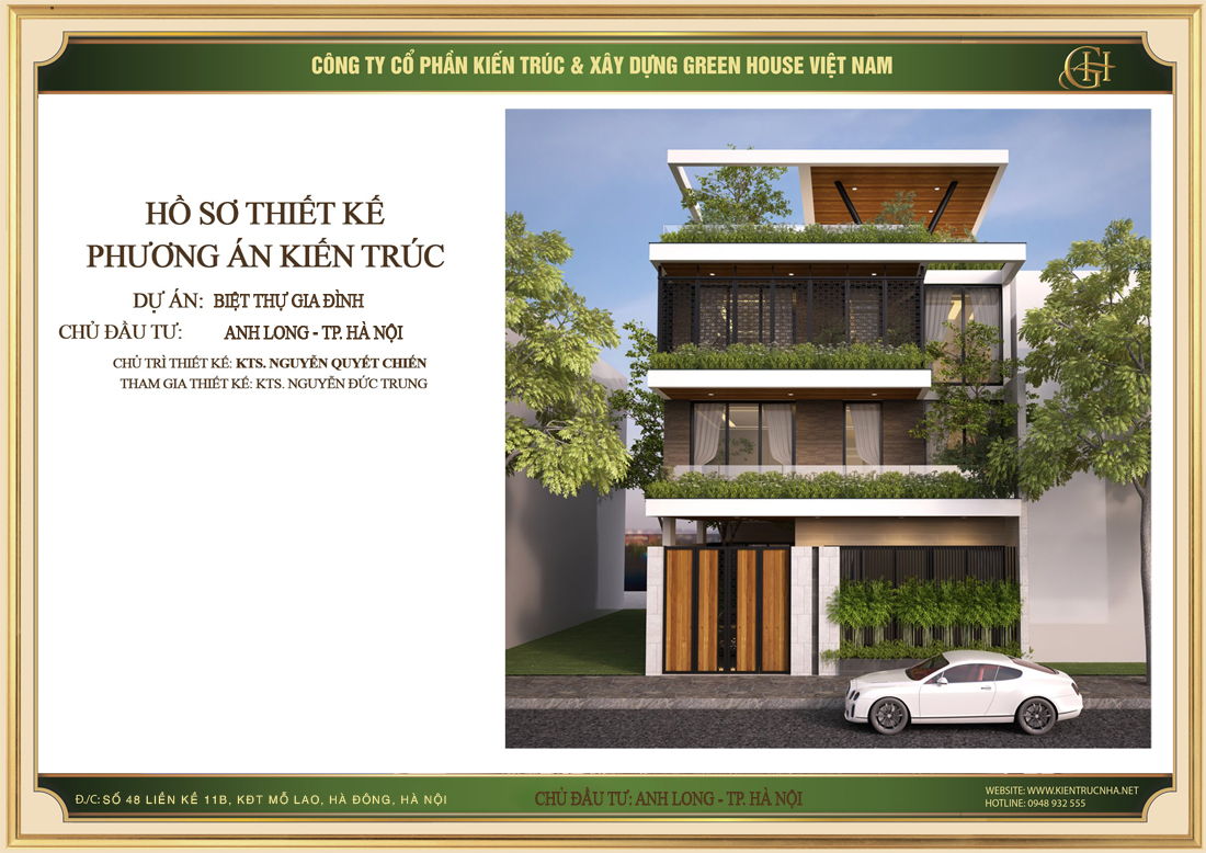 Dự án thiết kế biệt thự 4 tầng tại Hà Nội - Phong cách kiến trúc hiện đại