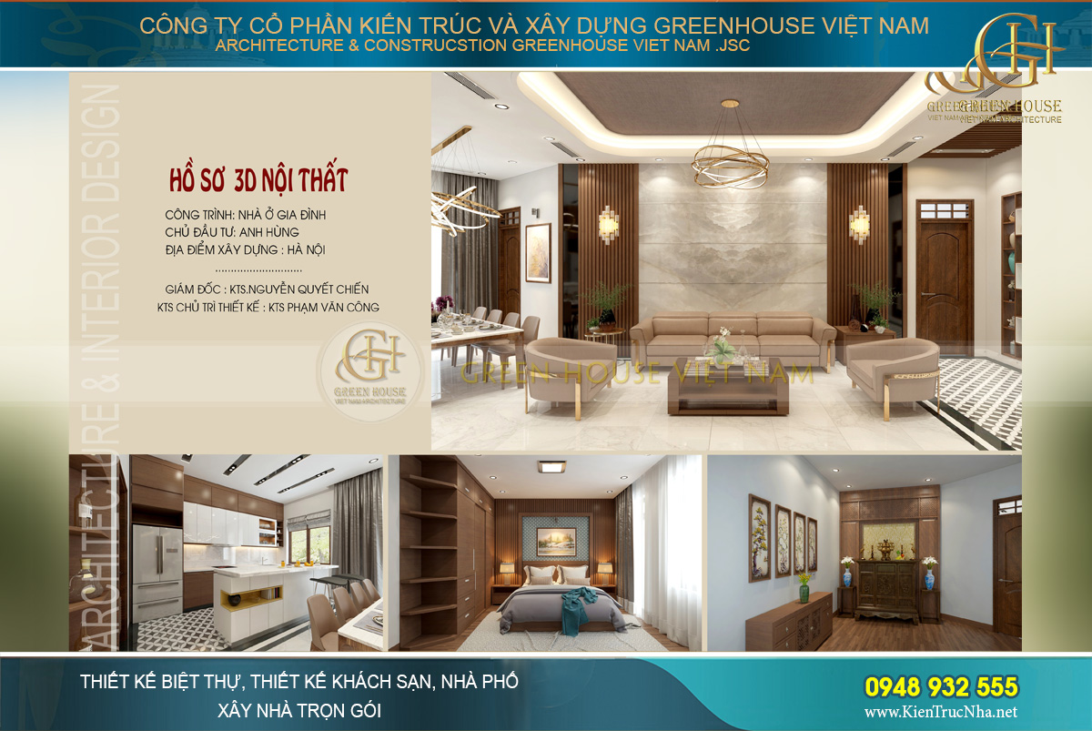 Mẫu thiết kế nội thất hiện đại đẹp chung cư 150m2