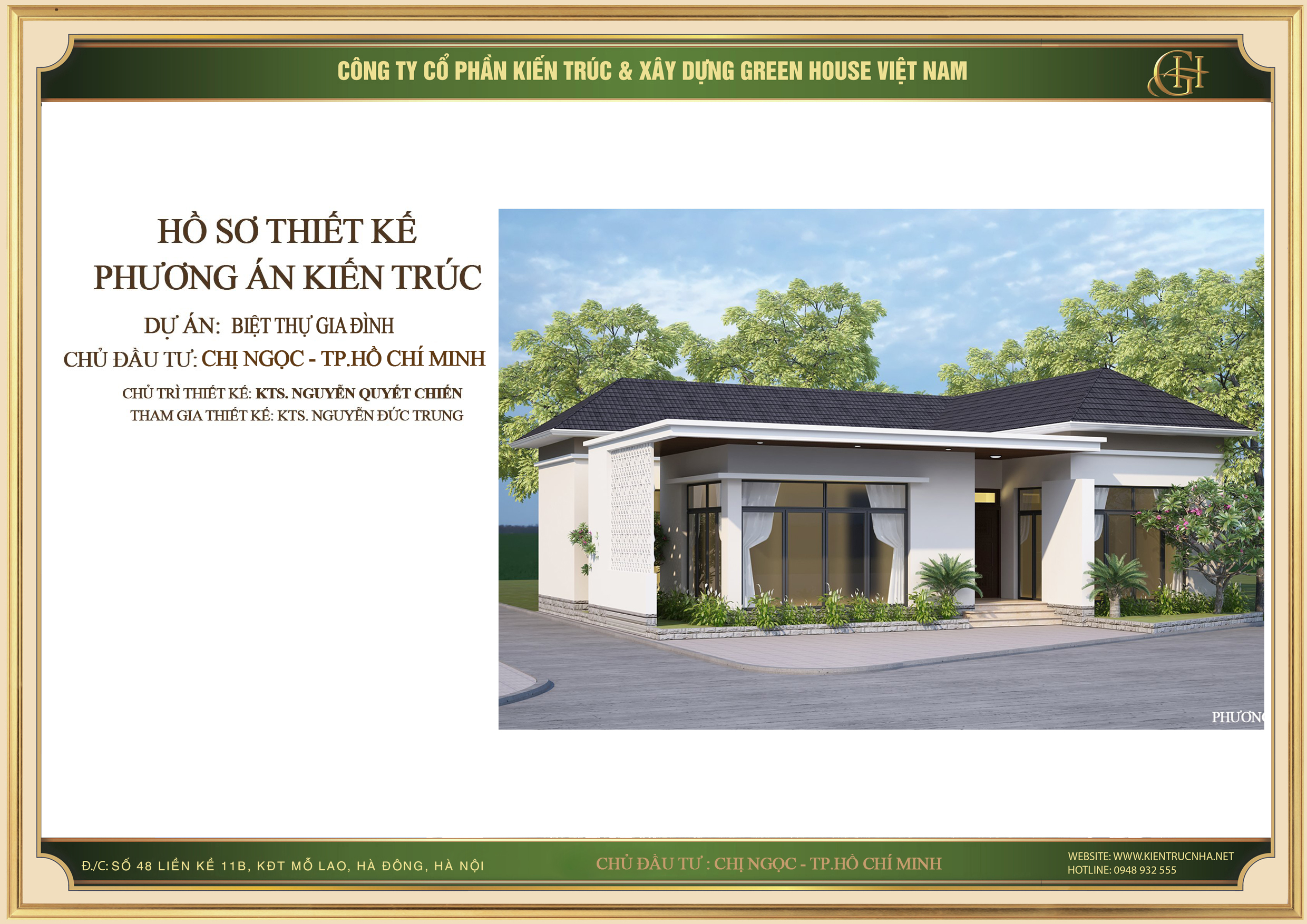 Thiết kế biệt thự hiện đại 1 tầng đầy đủ tiện nghi tại Hồ Chí Minh