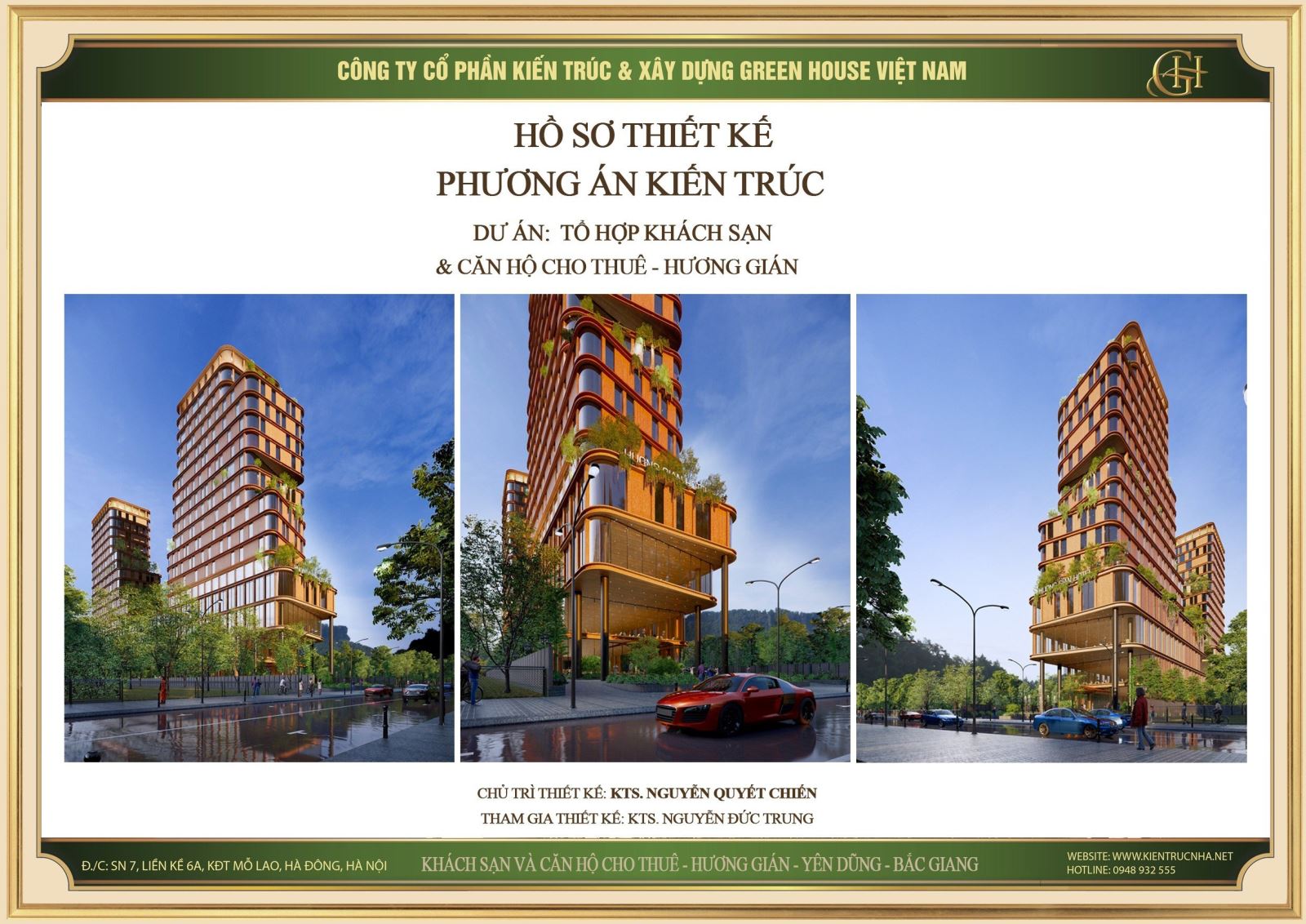 Thiết kế tổ hợp khách sạn và căn hộ cho thuê tại Bắc Giang