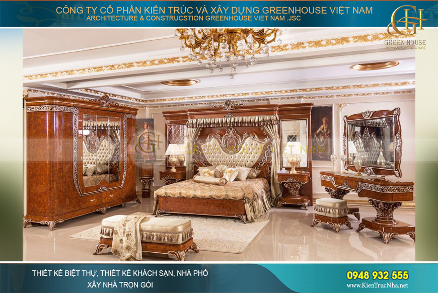 Set nội thất phòng ngủ tân cổ điển Hisar