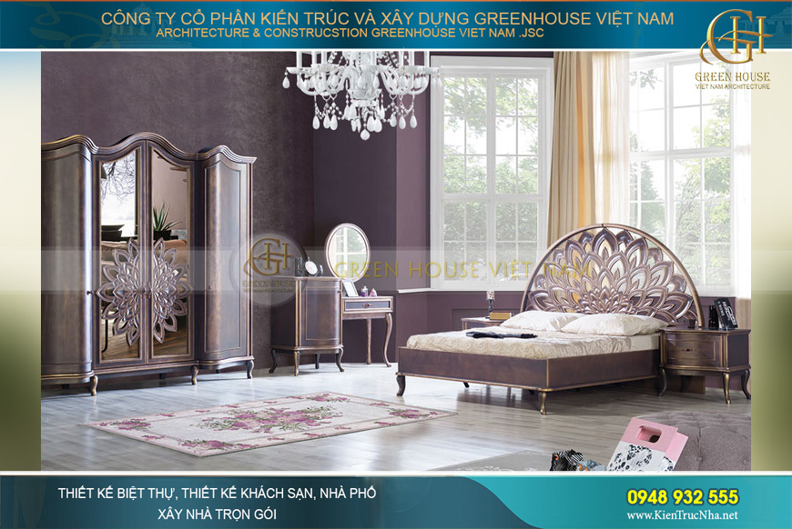 Set nội thất phòng ngủ tân cổ điển Nara