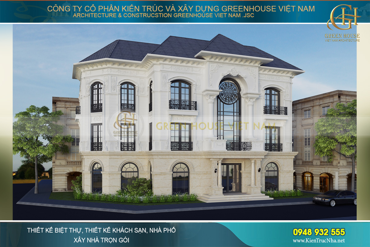 Biệt thự tân cổ điển 4 tầng 27mx15m