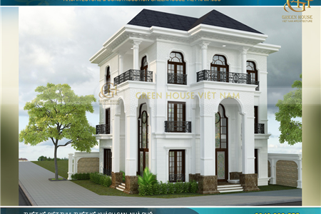 Mẫu biệt thự vinhomes riverside tân cổ điển 3 tầng 130m2