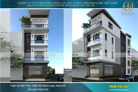 Mẫu nhà phố kết hợp kinh doanh 4 tầng mặt tiền 5m