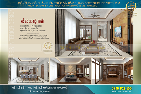 Mẫu nội thất biệt thự hiện đại 3 tầng 290m2