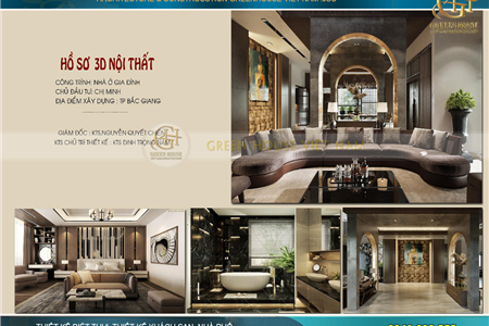 Mẫu nội thất biệt thự hiện đại 2 tầng diện tích 460m2