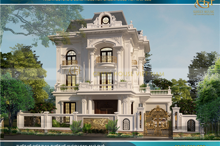 Thiết kế biệt thự tân cổ điển 3 tầng 400m2