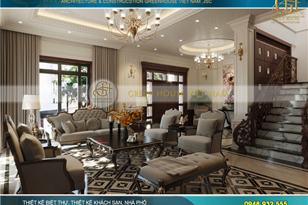 Thiết kế nội thất phong cách Luxury cho biệt thự 4 tầng 150m2