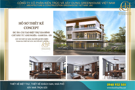 Dự án cải tạo biệt thự hiện đại 3 tầng nhà Anh Nghĩa tại Hà Nội