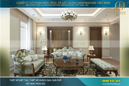 Mẫu nội thất biệt thự tân cổ điển 3 tầng 1 tum 400m2
