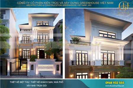 Mẫu biệt thự tân cổ điển 3 tầng diện tích 200m2