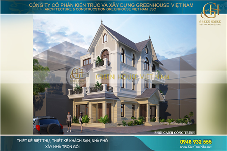 Biệt thự tân cổ điển 3 tầng mặt tiền 10m