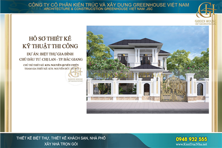 Thiết kế biệt thự 2 tầng tân cổ điển đẹp sang trọng tại Bắc Giang