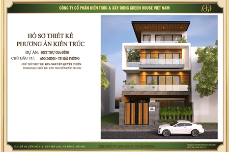 Thiết kế biệt thự hiện đại 4 tầng trẻ trung tại Hải Phòng - CĐT Anh Minh