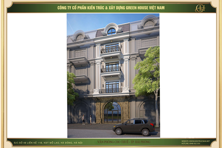 Mẫu thiết kế nhà phố kết hợp văn phòng cho thuê 4 tầng tại Hải Phòng