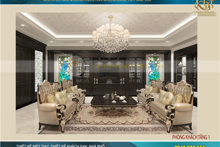 Mẫu nội thất biệt thự cổ điển 3 tầng sa hoa, đẳng cấp