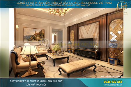 Thiết kế nội thất biệt thự tân cổ điển 3 tầng - Anh Hoài