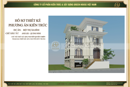 Thiết kế biệt thự 4 tầng đẹp phong cách tân cổ điển tại Quảng Ninh