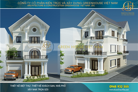 Biệt thự tân cổ điển 3 tầng mái Thái