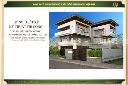 Hoàn thiện công trình biệt thự 3 tầng phong cách hiện đại tại Bắc Giang - CĐT Anh Hà