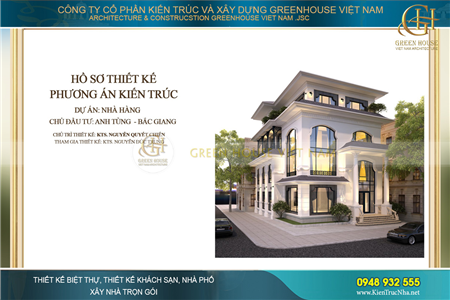 Thiết kế nhà hàng 4 tầng phong cách tân cổ điển đẹp tại Bắc Giang