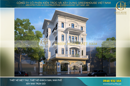 Thiết kế nhà phố tân cổ điển 4 tầng mặt tiền 7m