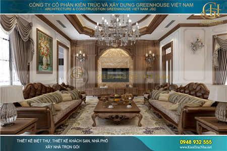 Thiết kế nội thất biệt thự tân cổ điển 300m2