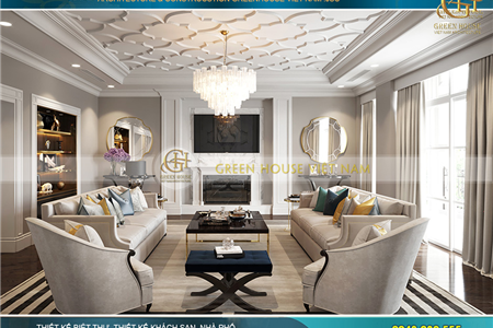 Thiết kế nội thất biệt thự tân cổ điển 5 tầng