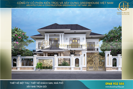 Biệt thự tân cổ điển 2 tầng mái Thái