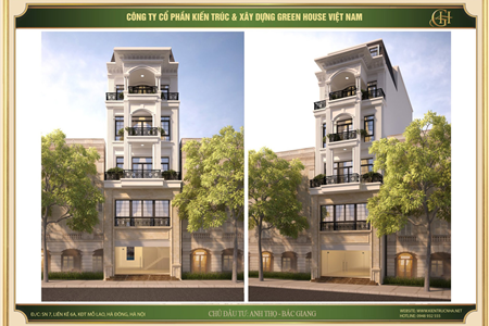 Dự án thiết kế nhà phố phong cách tân cổ điển thu hút tại Bắc Giang