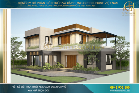 Dự án thiết kế biệt thự 2 tầng phong cách hiện đại - CĐT Chị Ly