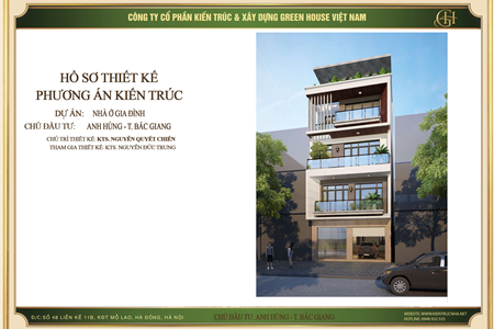 Thiết kế nhà phố hiện đại 4 tầng đẹp đa công năng tại Bắc Giang