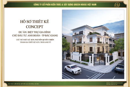 Thiết kế biệt thự 4 tầng tân cổ điển tại Bắc Giang