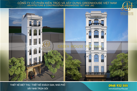 Mẫu nhà phố tân cổ điển 6 tầng kết hợp kinh doanh