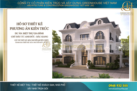 Mẫu thiết kế biệt thự tân cổ điển 3 tầng sang trọng tại Bắc Giang