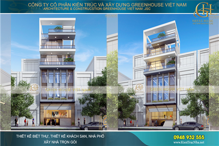 Mẫu nhà phố hiện đại kết hợp văn phòng mặt tiền 6m