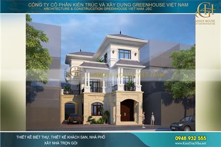 Mẫu thiết kế biệt thự tân cổ điển 3 tầng