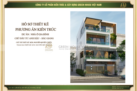 Mẫu thiết kế biệt thự 4 tầng đẹp hiện đại tại Bắc Giang - CĐT Anh Hậu