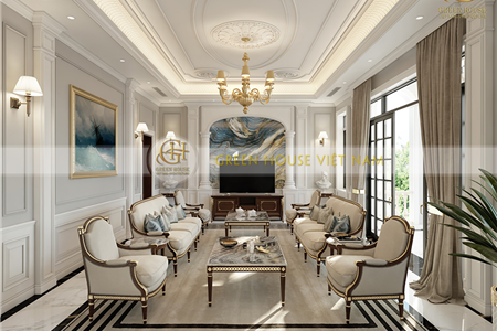 Mẫu nội thất biệt thự tân cổ điển 3 tầng 2000m2