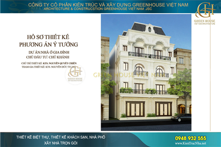 Mẫu nhà phố song lập tân cổ điển mặt tiền 12m