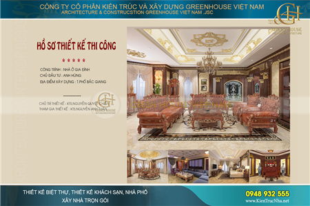 Mẫu nội thất biệt thự tân cổ điển 4 tầng 400m2