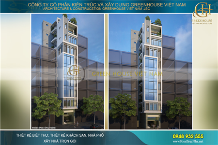 Thiết kế nhà phố kết hợp kinh doanh hiện đại 9 tầng