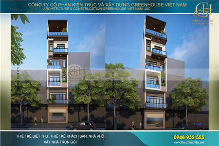 Mẫu nhà phố hiện đại kết hợp kinh doanh 6 tầng mặt tiền 4,6m