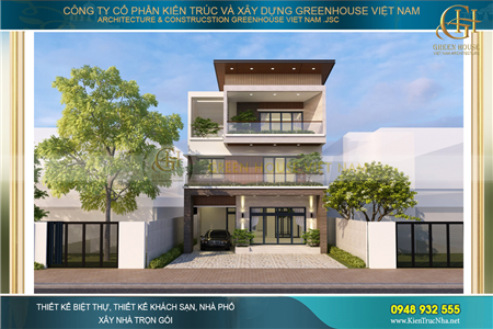 Biệt thự 3 tầng thiết kế phong cách kiến trúc hiện đại CĐT Anh Tuấn