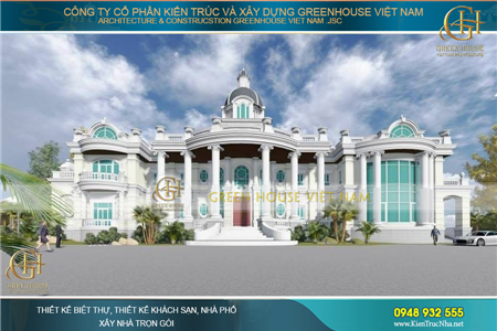 Mẫu thiết kế dinh thự cổ điển 2 tầng xa hoa, đẳng cấp